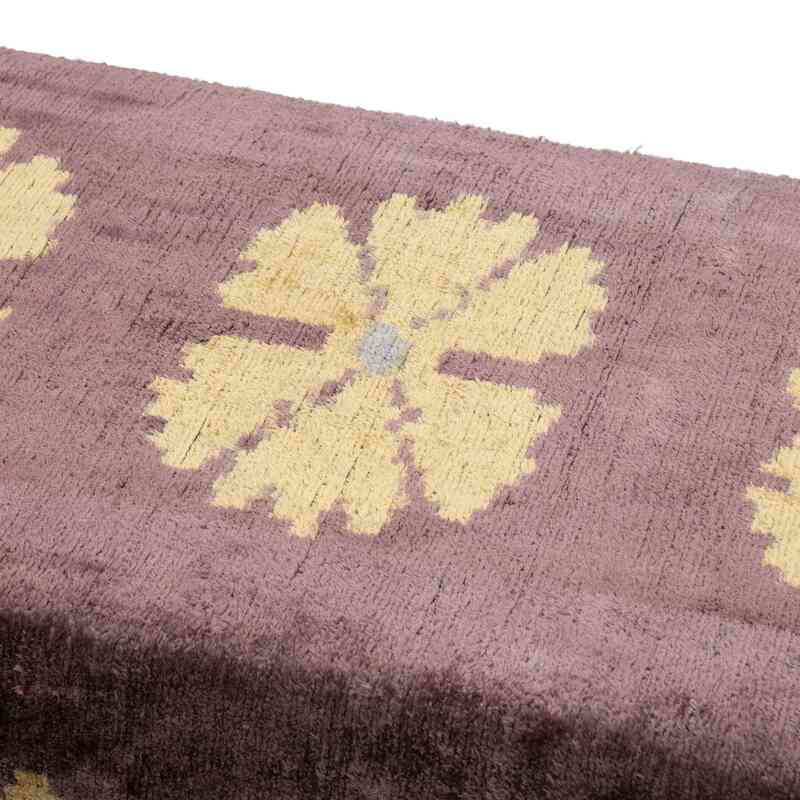 Bench Upholstered with Silk Velvet Ikat Fabric - K0054125