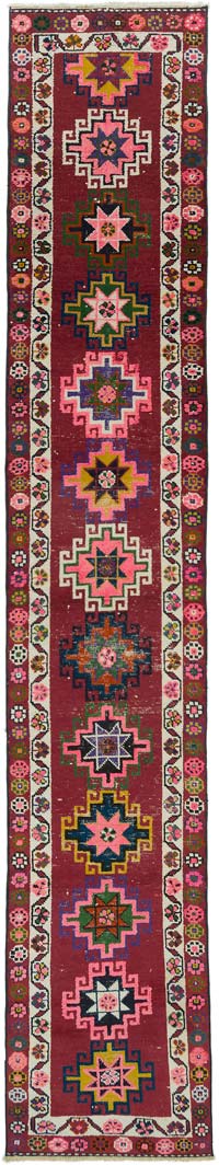 Vintage Tribal Runner Rug - 2' 7" x 13' 11" (31" x 167")