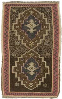 Alfombra Vintage Turca Anudada a Mano - 56 cm x 87 cm
