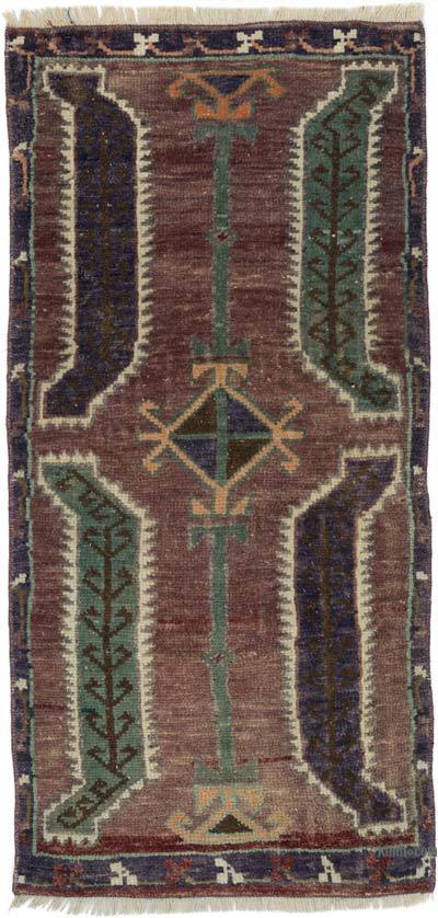 Vintage Turkish Hand-Knotted Rug - 1' 6" x 3' 1" (18 in. x 37 in.)