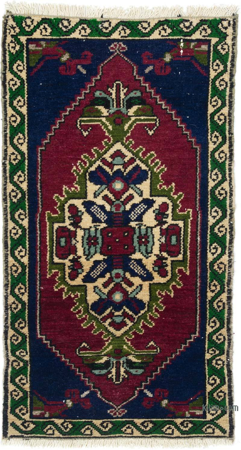 El Dokuma Vintage Halı - 48 cm x 85 cm - K0054279