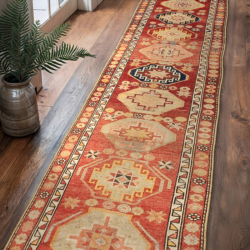 Alfombra Vintage de pasillo - 89 cm x 384 cm - K0054300