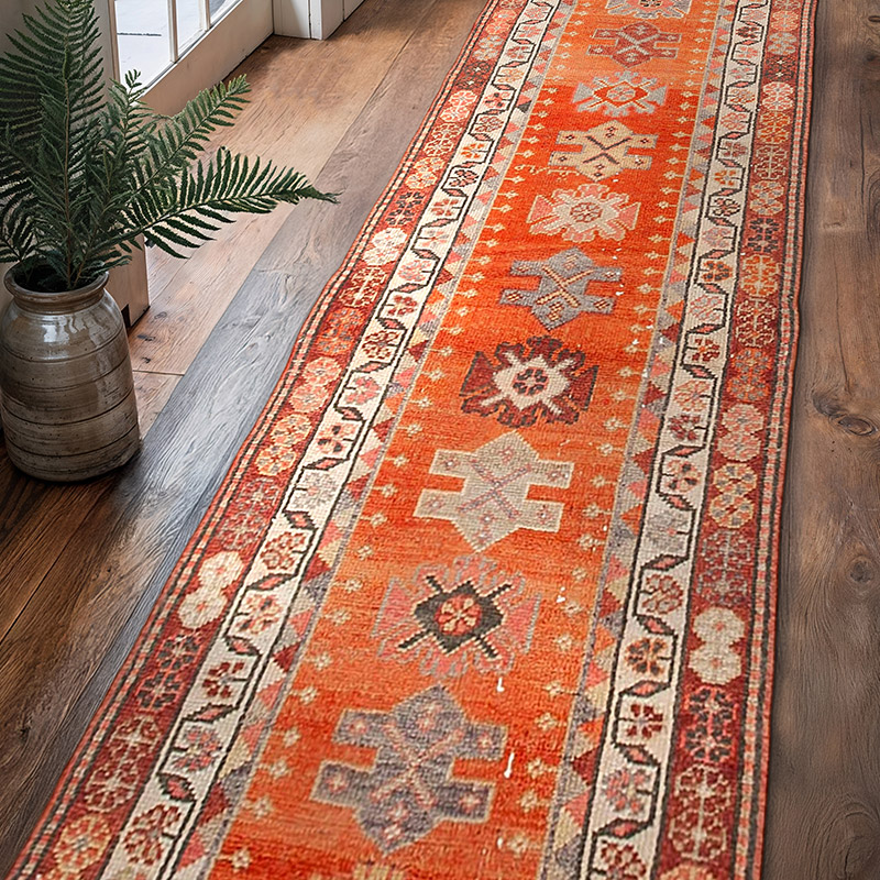 Alfombra Vintage de pasillo - 95 cm x 365 cm - K0054303