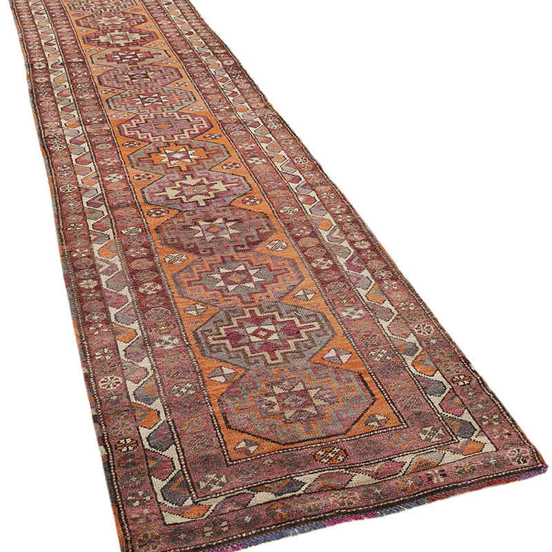 Vintage Tribal Runner Rug - 3'  x 12' 4" (36" x 148") - K0054308