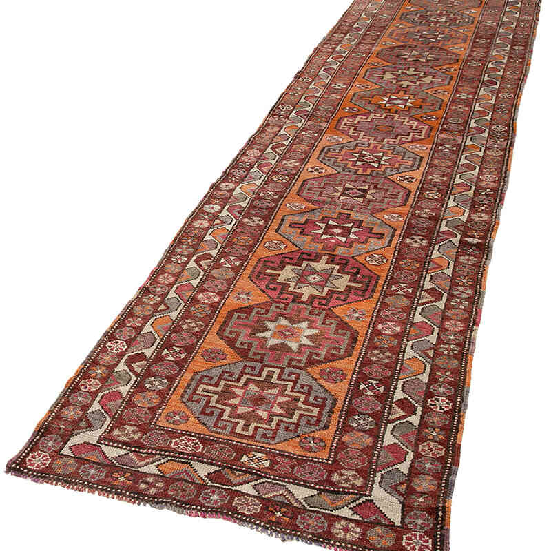 Vintage Tribal Runner Rug - 3'  x 12' 4" (36" x 148") - K0054308