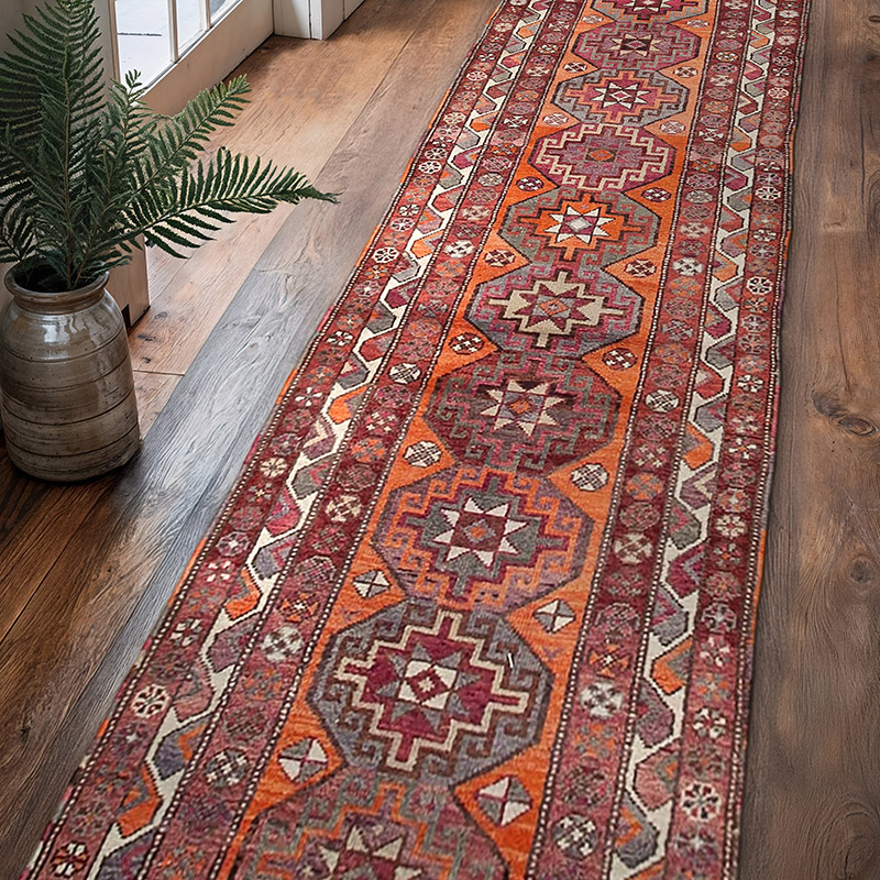 Vintage Tribal Runner Rug - 3'  x 12' 4" (36" x 148") - K0054308