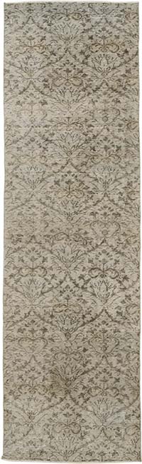 Boyalı El Dokuma Vintage Halı Yolluk - 92 cm x 306 cm