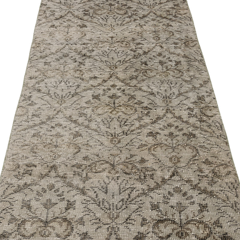 Bej Boyalı El Dokuma Vintage Halı Yolluk - 92 cm x 306 cm - K0054471