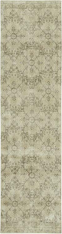Boyalı El Dokuma Vintage Halı Yolluk - 80 cm x 299 cm