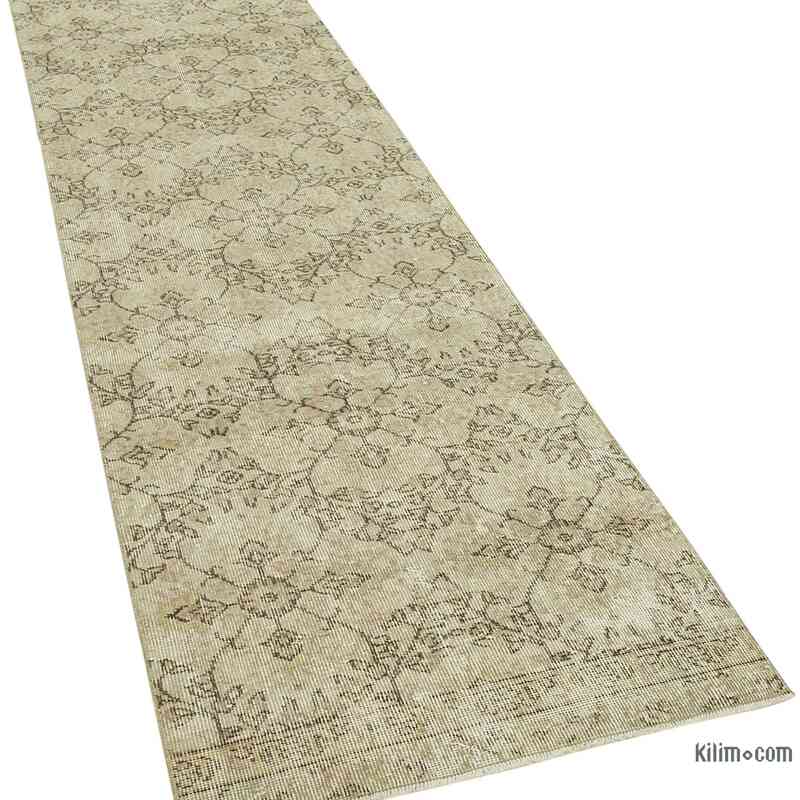 Boyalı El Dokuma Vintage Halı Yolluk - 80 cm x 299 cm - K0054472