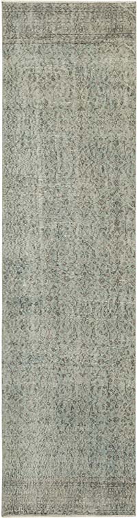 Boyalı El Dokuma Vintage Halı Yolluk - 80 cm x 302 cm