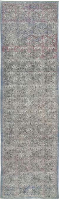 Boyalı El Dokuma Vintage Halı Yolluk - 98 cm x 339 cm