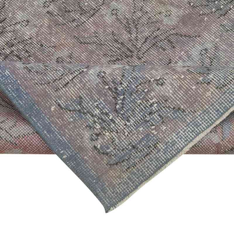 Lacivert Boyalı El Dokuma Vintage Halı Yolluk - 98 cm x 339 cm - K0054477
