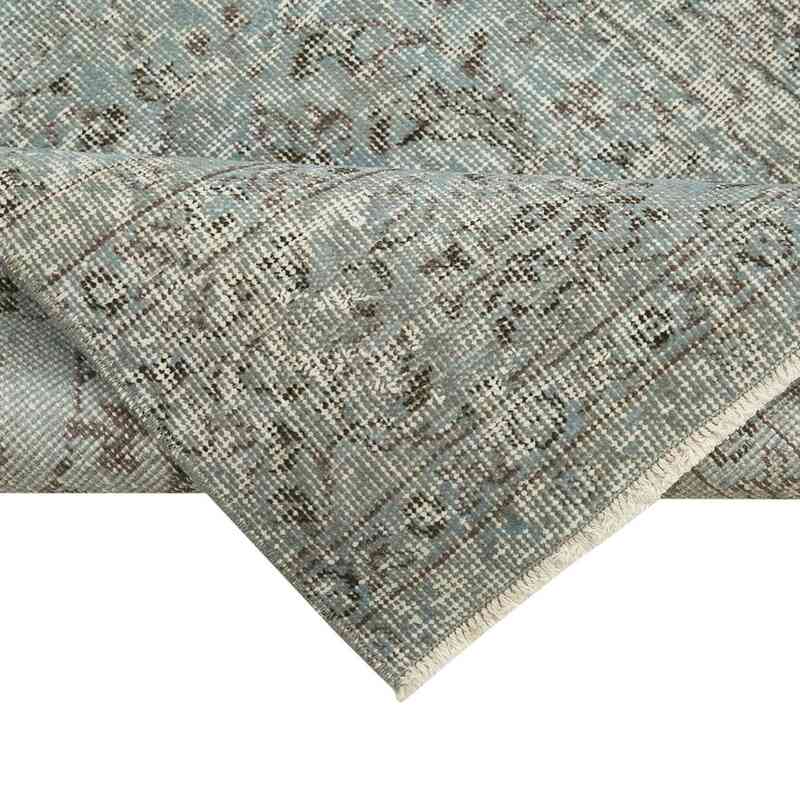 Lacivert Boyalı El Dokuma Vintage Halı Yolluk - 91 cm x 288 cm - K0054486