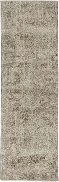 Boyalı El Dokuma Vintage Halı Yolluk - 95 cm x 298 cm