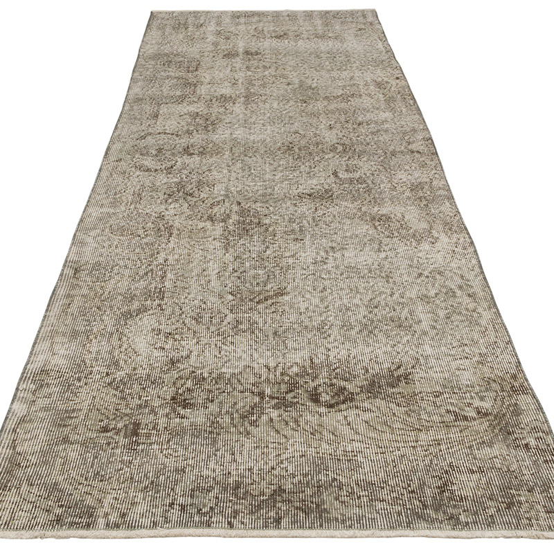 Gray Over-dyed Turkish Vintage Runner Rug - 3' 1" x 9' 9" (37" x 117") - K0054493