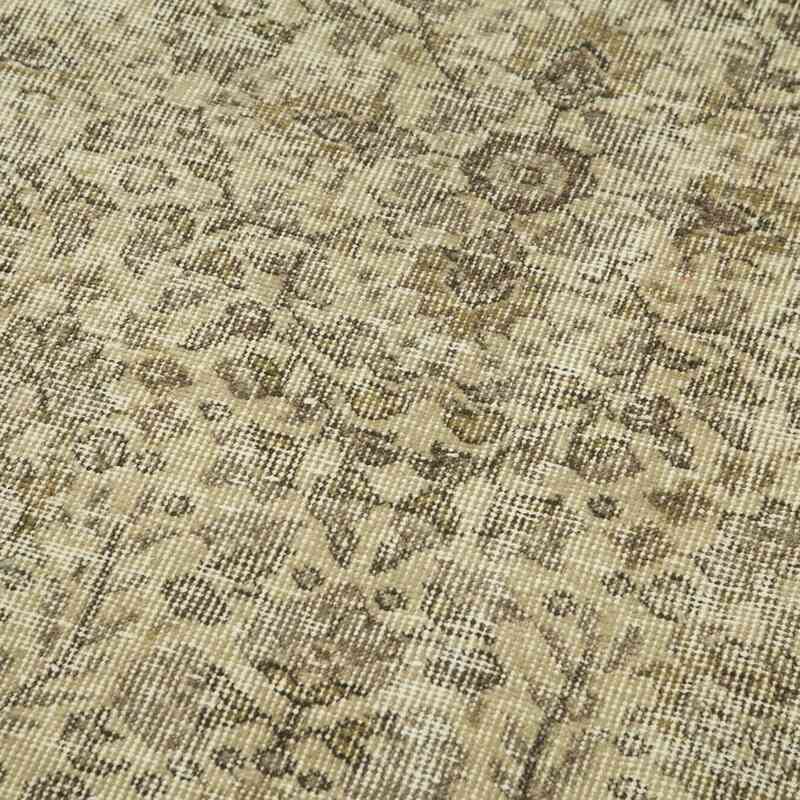 Beige Alfombra de Pasillo Turca Vintage Sobreteñida - 91 cm x 307 cm - K0054501
