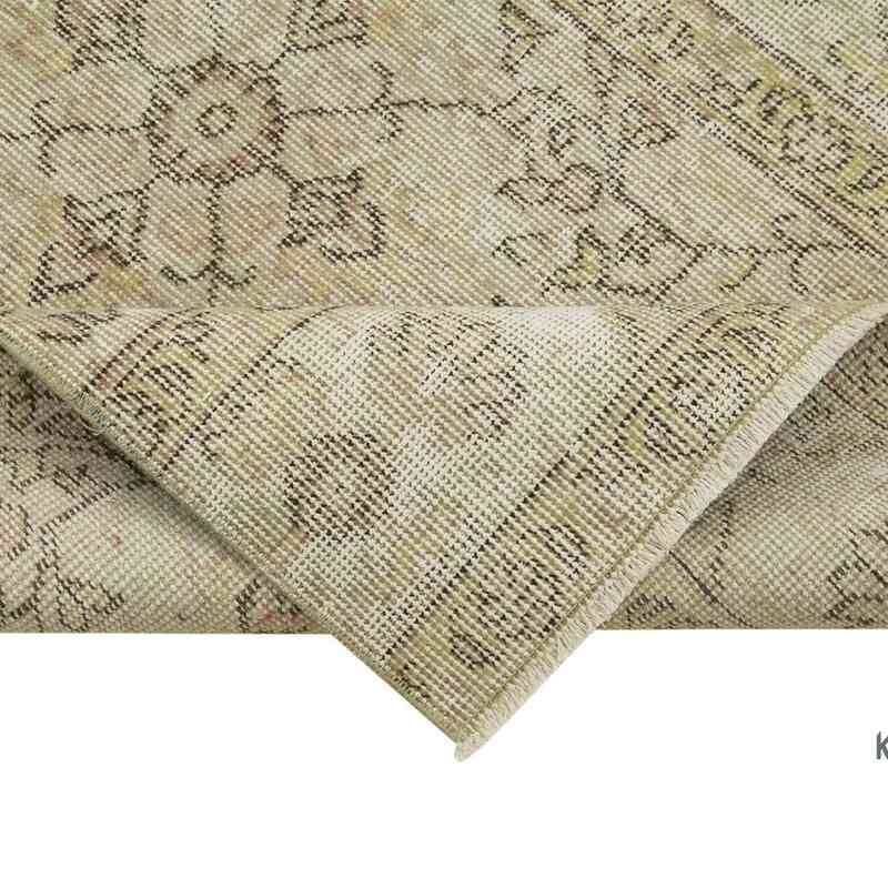 Bej Boyalı El Dokuma Vintage Halı Yolluk - 85 cm x 332 cm - K0054509