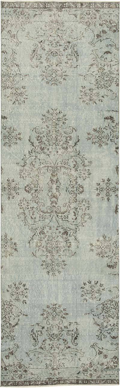 Lacivert Boyalı El Dokuma Vintage Halı Yolluk - 90 cm x 287 cm