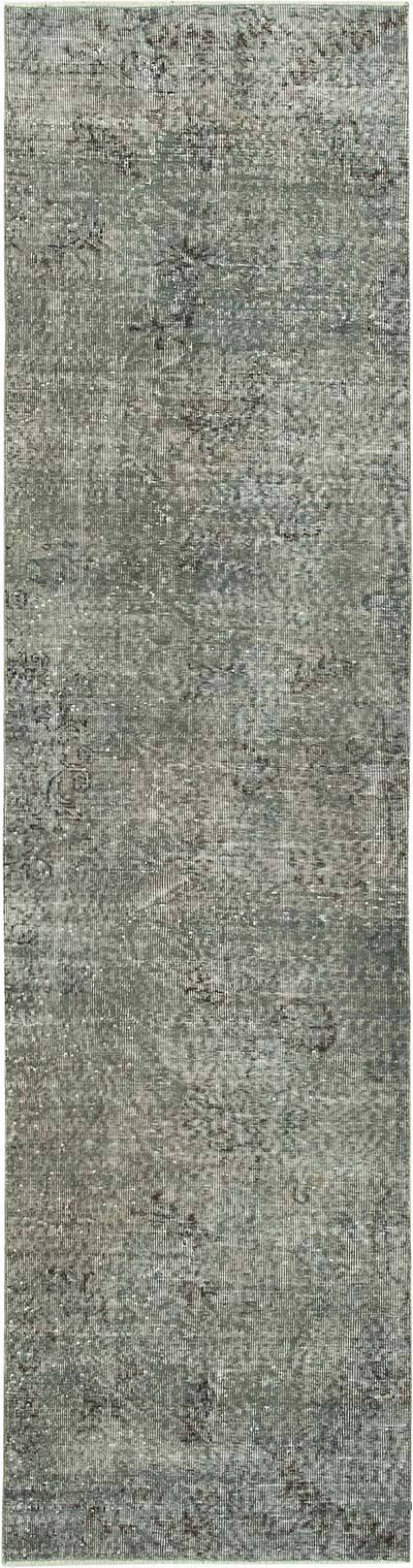Grey Over-dyed Turkish Vintage Runner Rug - 2' 7" x 10'  (31 in. x 120 in.)