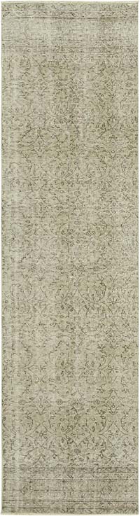 Bej Boyalı El Dokuma Vintage Halı Yolluk - 81 cm x 305 cm