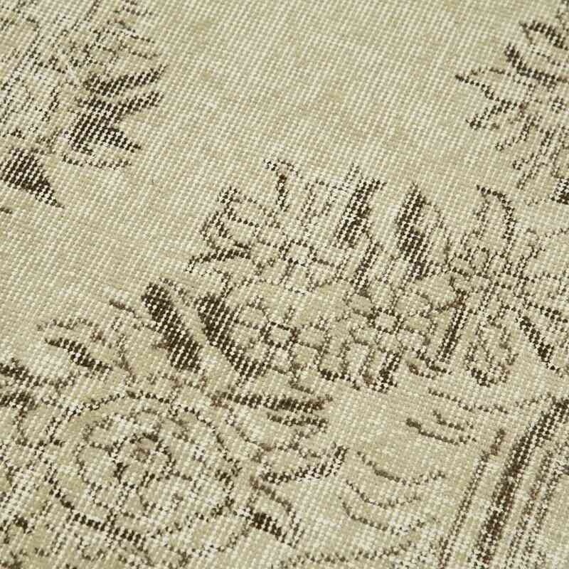 Beige Alfombra de Pasillo Turca Vintage Sobreteñida - 90 cm x 315 cm - K0054550
