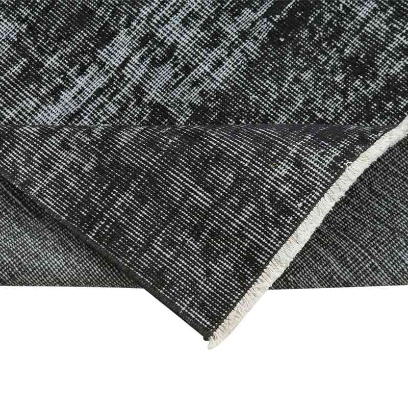 Negro Alfombra de Pasillo Turca Vintage Sobreteñida - 81 cm x 311 cm - K0054577