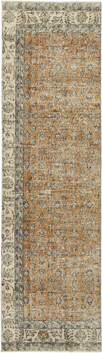 Vintage Turkish Runner Rug - 2' 11" x 10' 1" (35" x 121")
