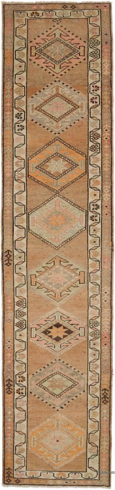 复古土耳其跑步者地毯-3'1“ x 13'7”（37英寸x 163英寸）