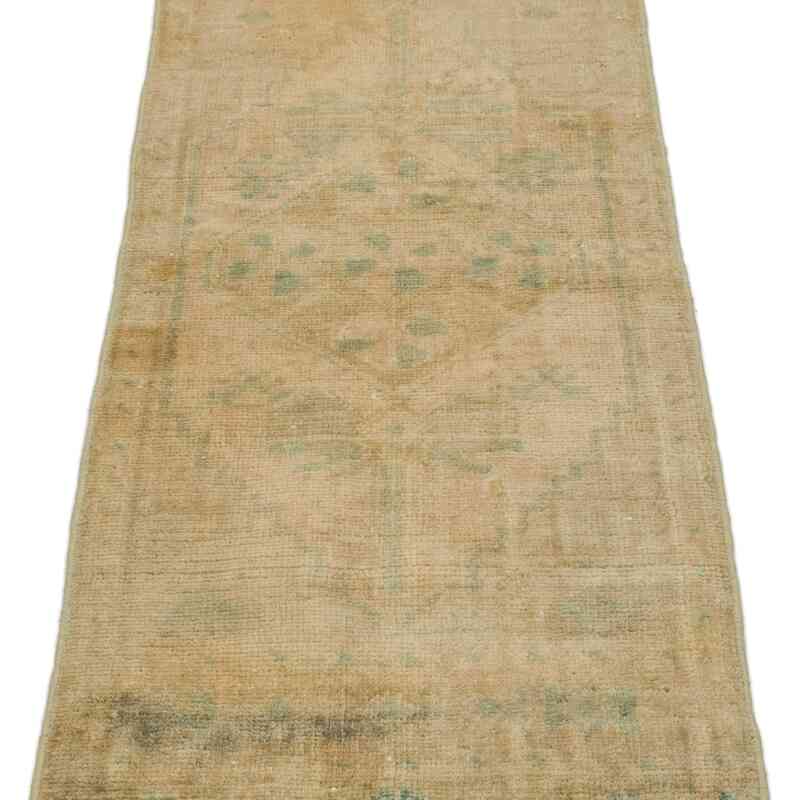 Alfombra Vintage Turca Anudada a Mano - 43 cm x 100 cm - K0054638