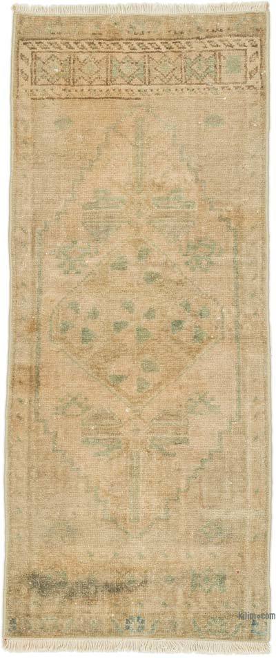 Vintage Turkish Hand-Knotted Rug - 1' 5" x 3' 3" (17 in. x 39 in.)