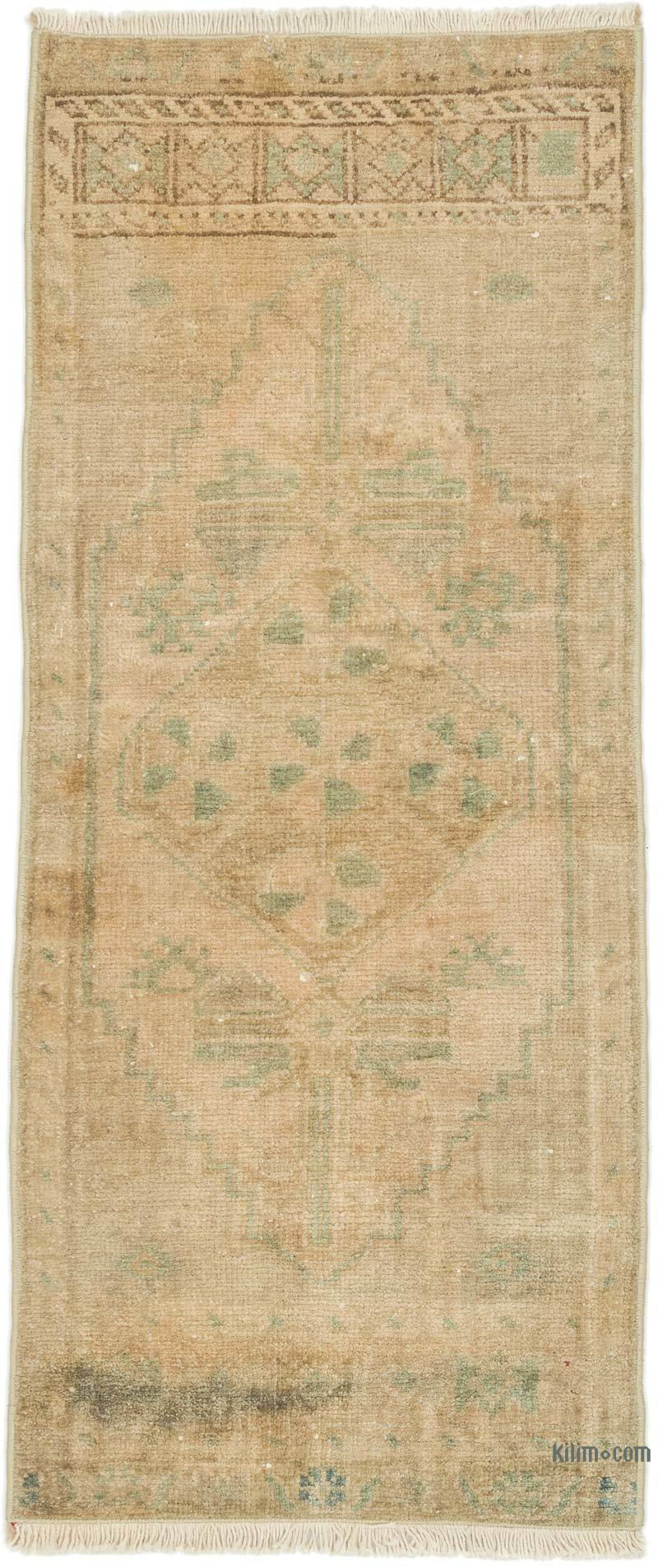 Alfombra Vintage Turca Anudada a Mano - 43 cm x 100 cm - K0054638