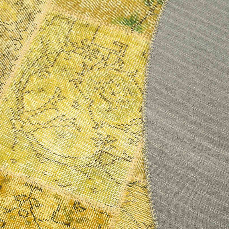Round Patchwork Hand-Knotted Turkish Rug - 7' 1" x 7' 1" (85" x 85") - K0054738