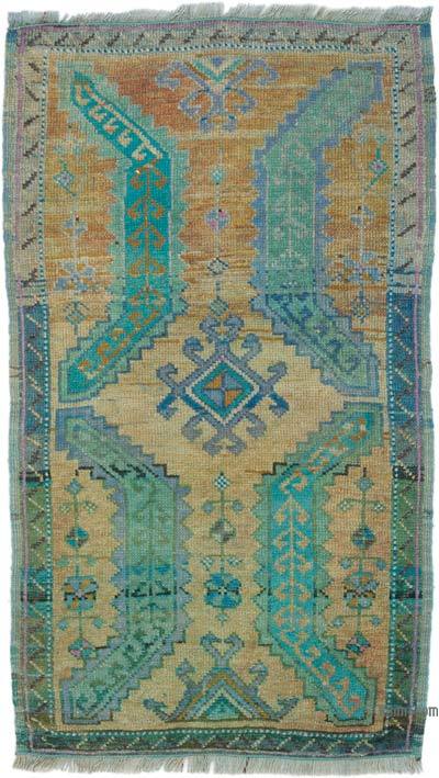 Vintage Turkish Hand-Knotted Rug - 1' 8" x 2' 11" (20 in. x 35 in.)