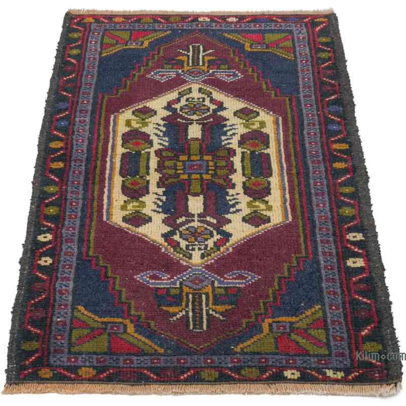 Alfombra Vintage Turca Anudada a Mano - 50 cm x 82 cm - K0054781