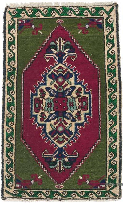 Vintage Turkish Hand-Knotted Rug - 1' 8" x 2' 9" (20 in. x 33 in.)