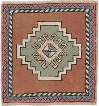 El Dokuma Vintage Halı - 54 cm x 55 cm
