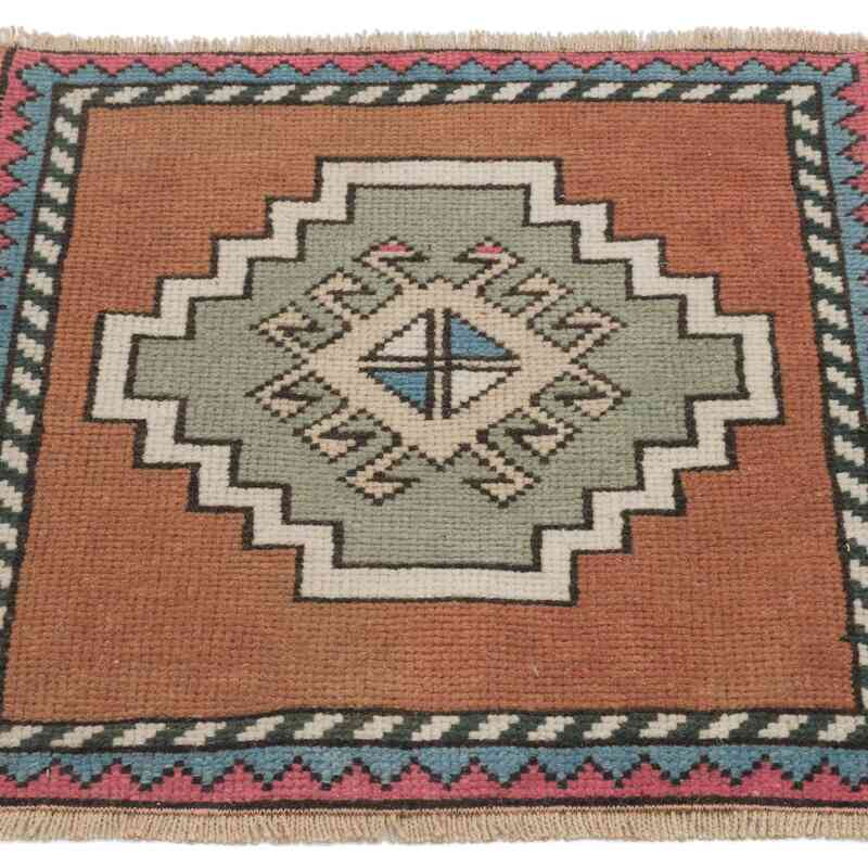 Alfombra Vintage Turca Anudada a Mano - 54 cm x 55 cm - K0054798