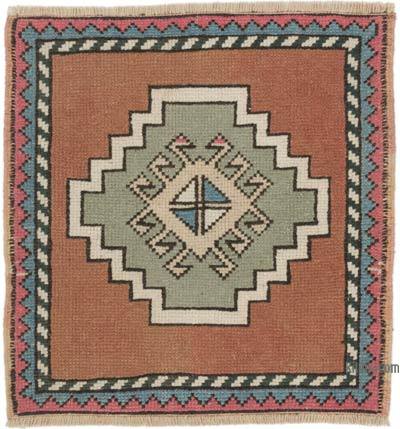 NWT NEW Russian Folk Art Kilim Hand Knotted Wool Tapestry 1'-6 x 1'-3 Orange 