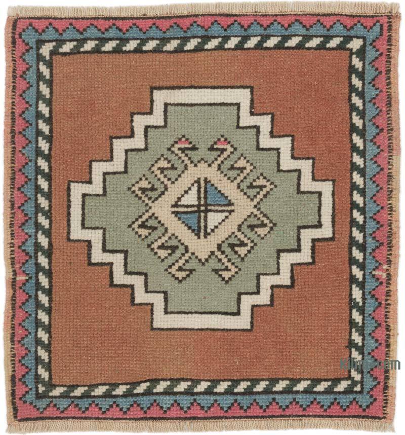 Alfombra Vintage Turca Anudada a Mano - 54 cm x 55 cm - K0054798