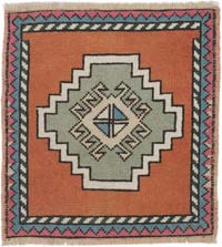 El Dokuma Vintage Halı - 53 cm x 56 cm