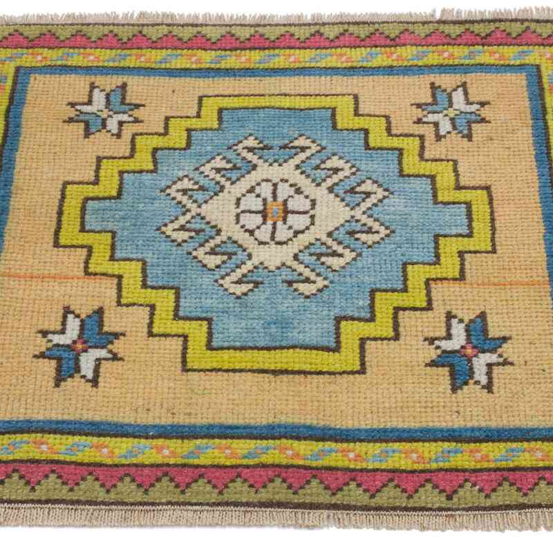 Vintage Turkish Hand-Knotted Rug - 2' 1" x 1' 10" (25 in. x 22 in.) - K0054801