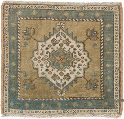 Vintage Turkish Hand-Knotted Rug - 1' 10" x 1' 8" (22 in. x 20 in.)