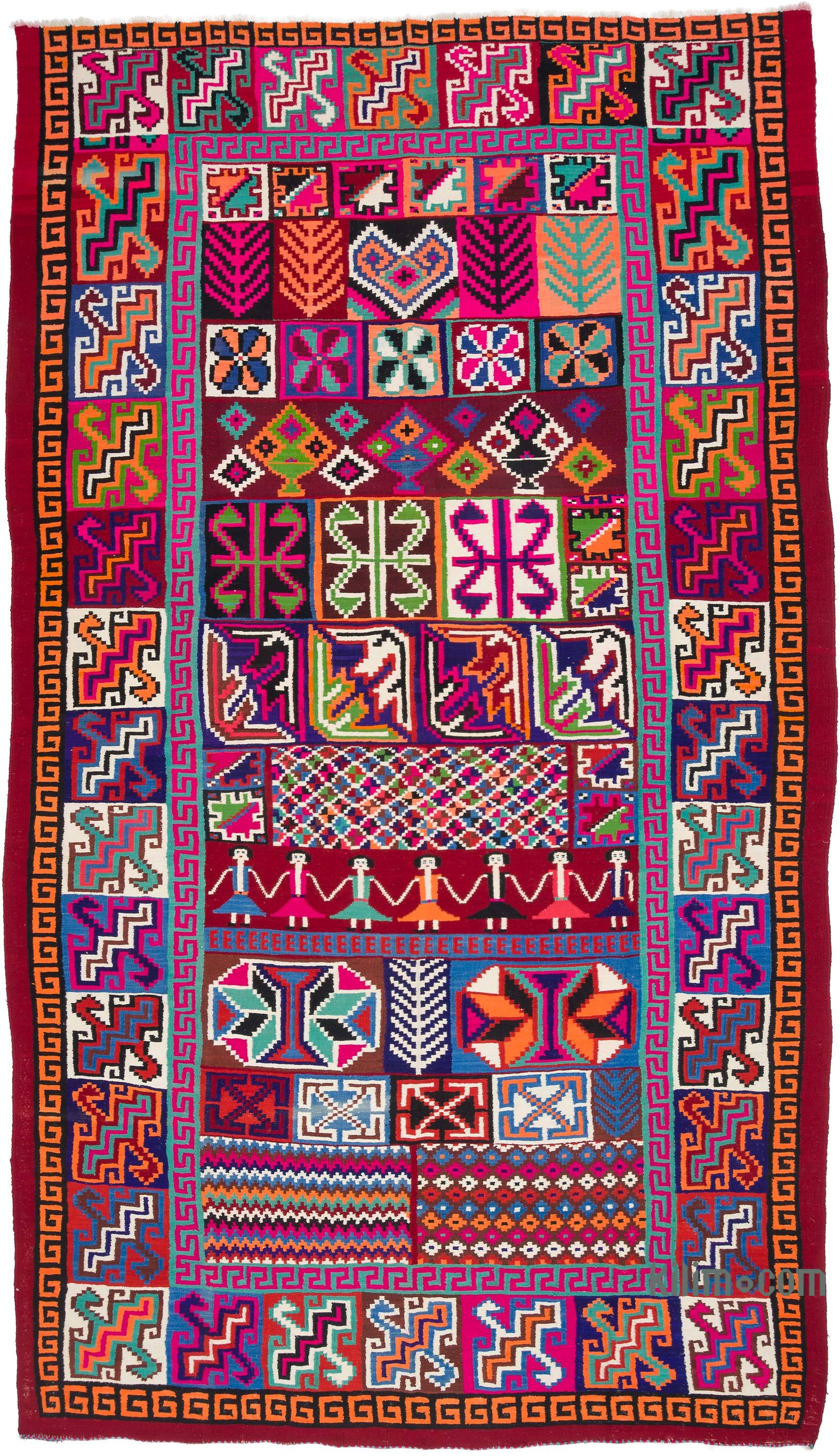 Multicolor Vintage Moroccan Kilim Rug, Moroccan Kilim Rug