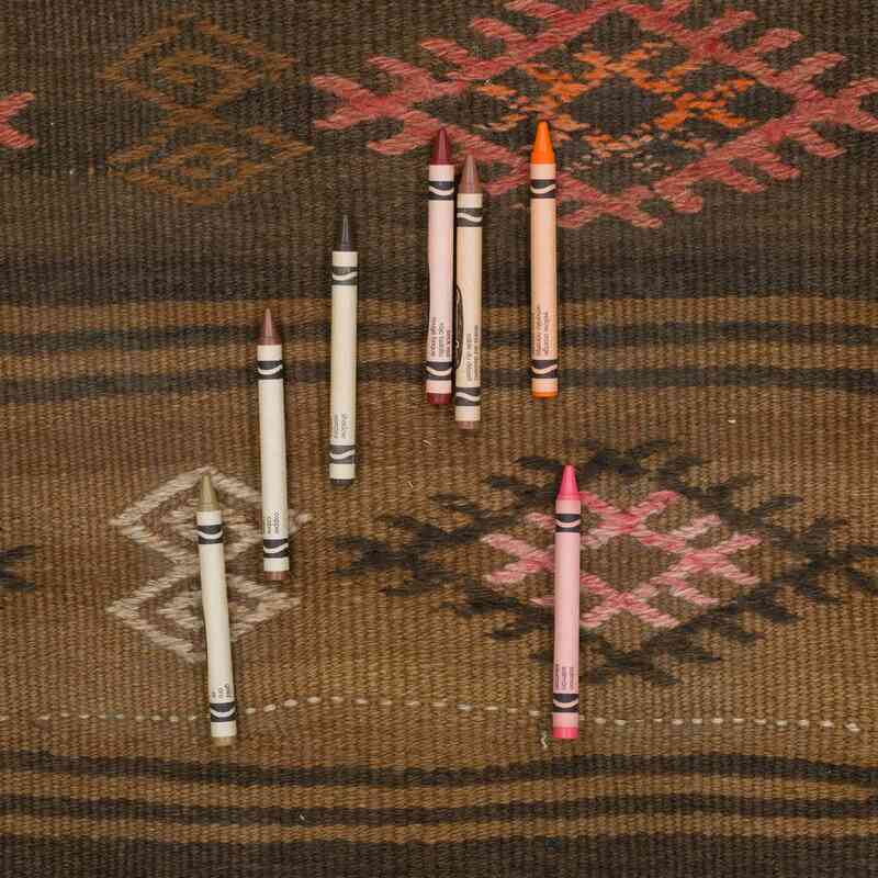 Marrón Corredor Vintage Kars Kilim - 104 cm x 308 cm - K0055407