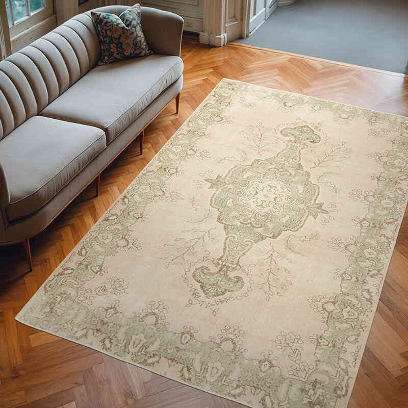 Vintage Turkish Hand-Knotted Rug - 6' 3" x 9' 5" (75" x 113") - K0055526