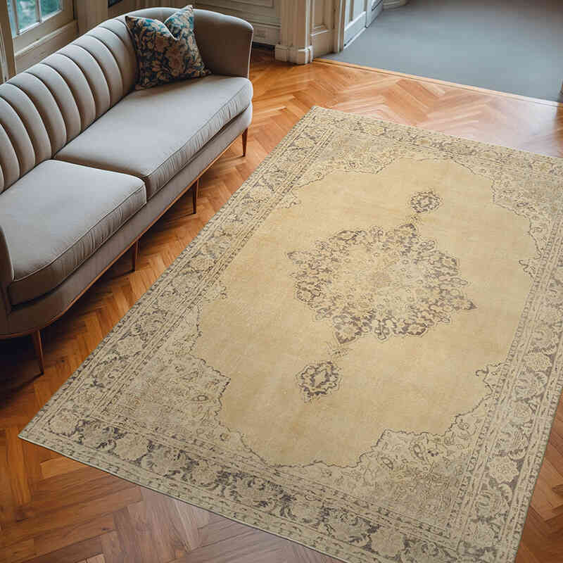 Alfombra Vintage Turca Anudada a Mano - 204 cm x 290 cm - K0055642