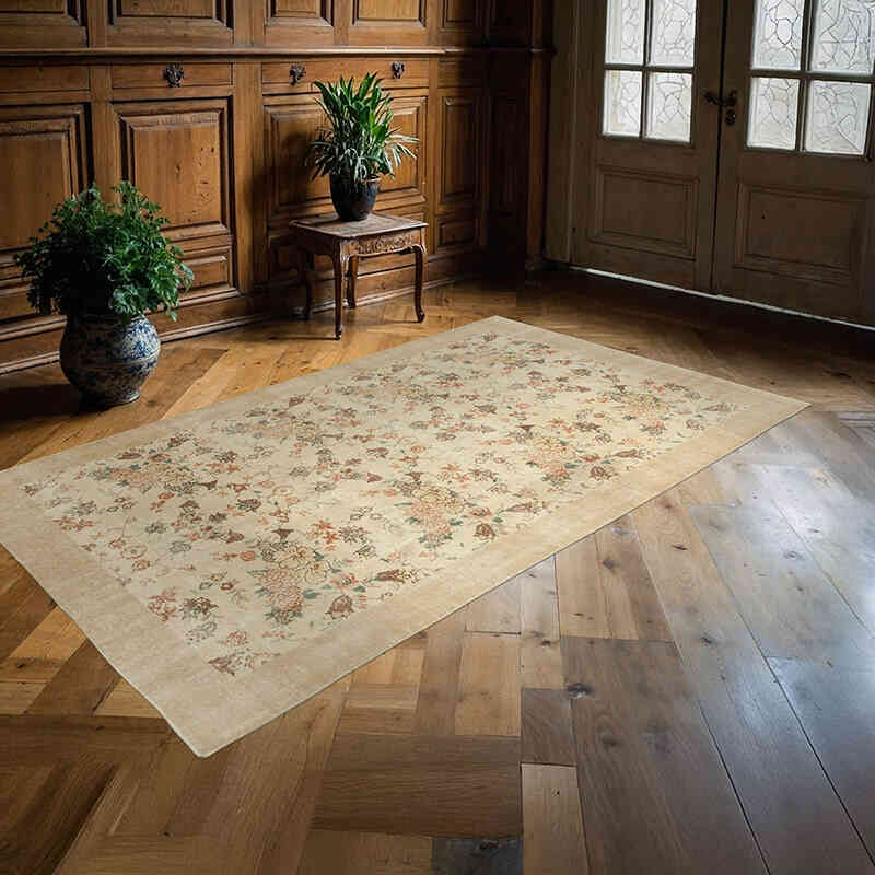 Vintage Turkish Hand-Knotted Rug - 4' 7" x 8'  (55" x 96") - K0055643