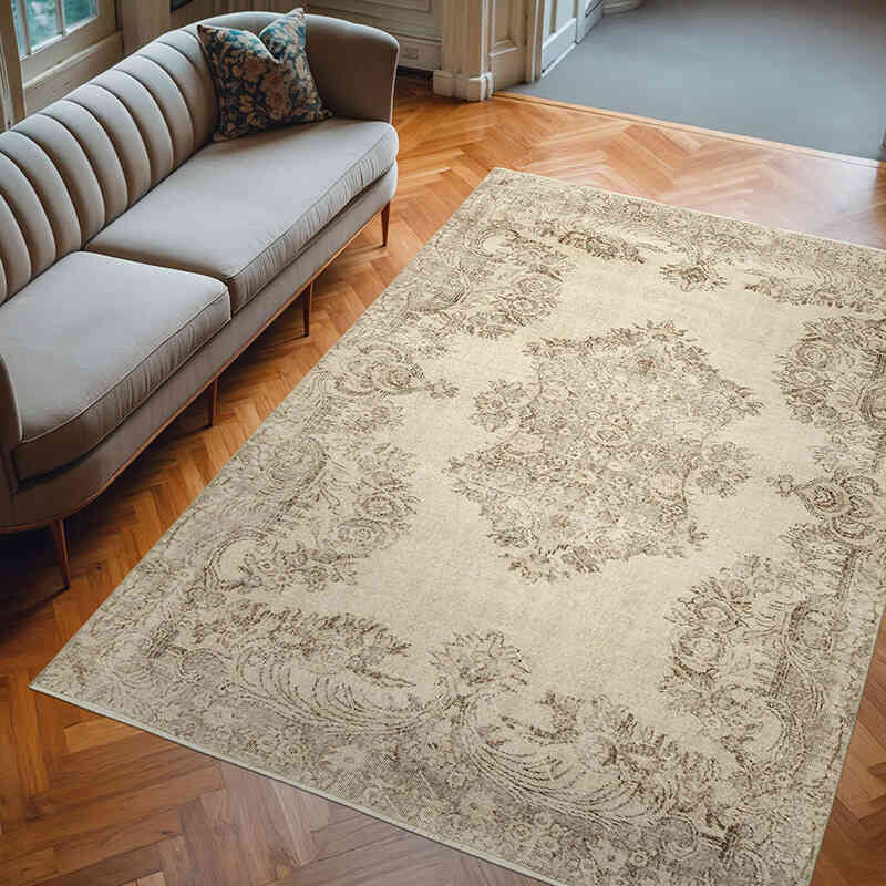 Vintage Turkish Hand-Knotted Rug - 6' 4" x 9'  (76" x 108") - K0055688
