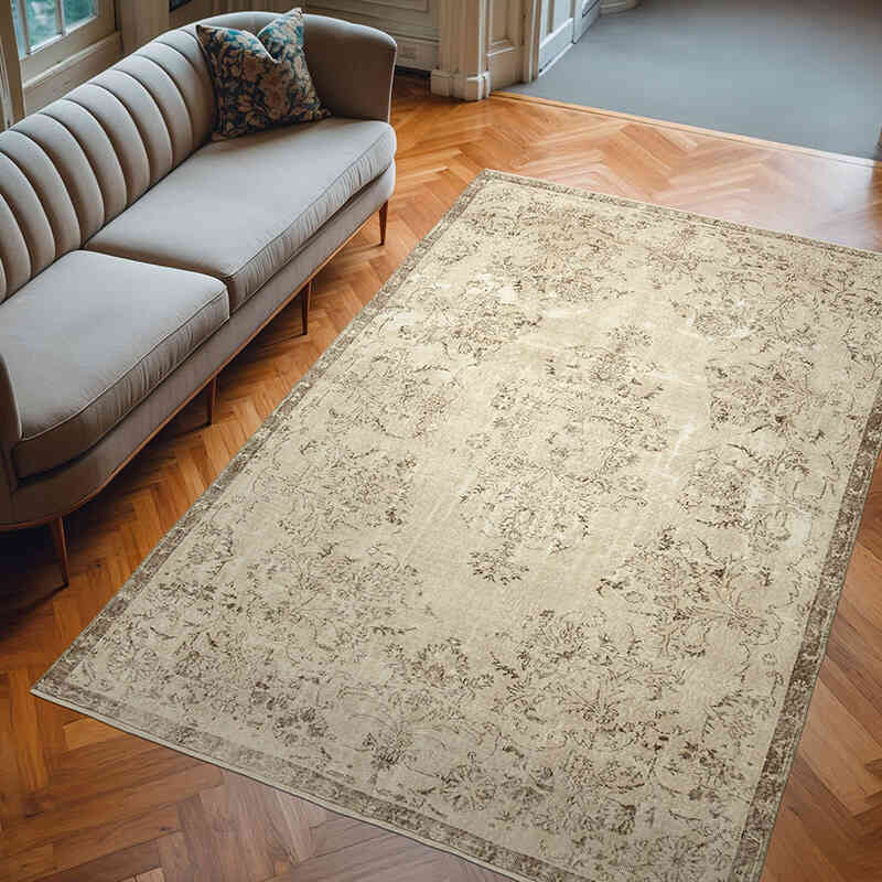 Vintage Turkish Hand-Knotted Rug - 6' 4" x 10'  (76" x 120") - K0055690